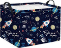 HIYAGON Rectangular Space Basket for Boys Baby Storage Basket Storage Bin Organizer Box Room Decor(Rocket Planet)-Ruum Studio Home