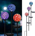 VCUTEKA Solar Garden Decorative Lights Outdoor, Mosaic Solar Light Waterproof LED Pathway Stake Light for Landscape Patio Yard Deck Walkway Decoration, 3 Pack （Blue&Purple&Red）-Ruum Studio Home