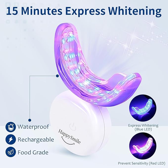 HappySmile LED & Pen Teeth Whitening Kit - Professional Oral Care for White Teeth - Includes Teeth Whitening Pen & LED for a Brighten Your Smile - Premium Teeth Whitening kit-Ruum Studio Home