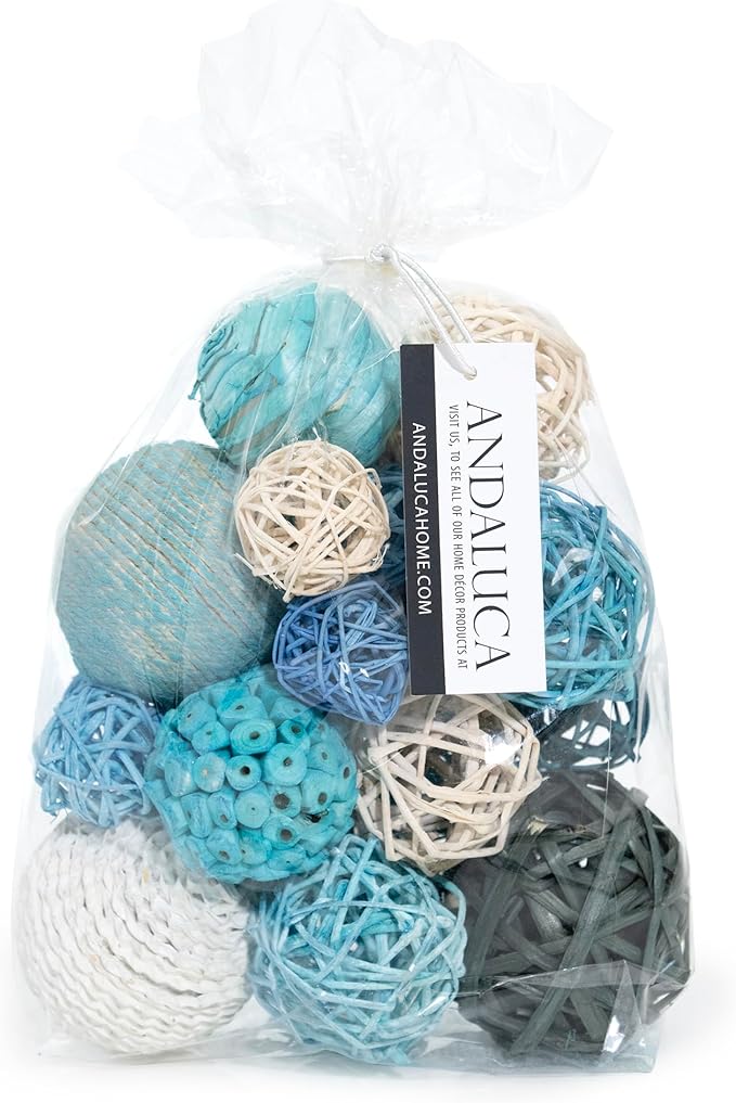 ANDALUCA Decorative Balls Bag Bowl Filler Home Decor (Turqouise Blue)-Ruum Studio Home