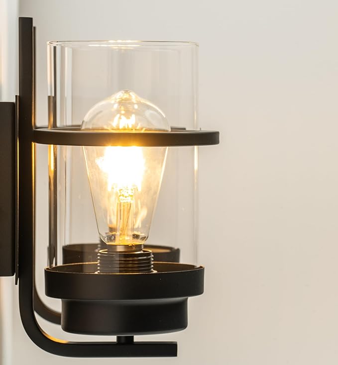 Bathroom Vanity Light Fixtures,2 Light Bathroom Vanity Lights,Black Farmhouse Sconce Over Mirror(Bulbs not Included)-Ruum Studio Home