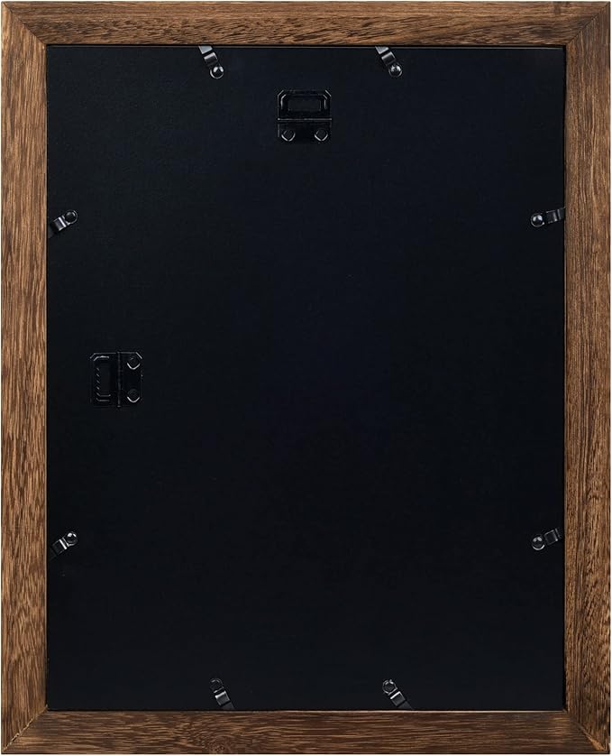 Yaetm-11x14 Picture Frame, Natural Solid Wood Photo Frame Display for Wall Mounting, High Definition Glass Carbonized Black(2 Pack)-Ruum Studio Home