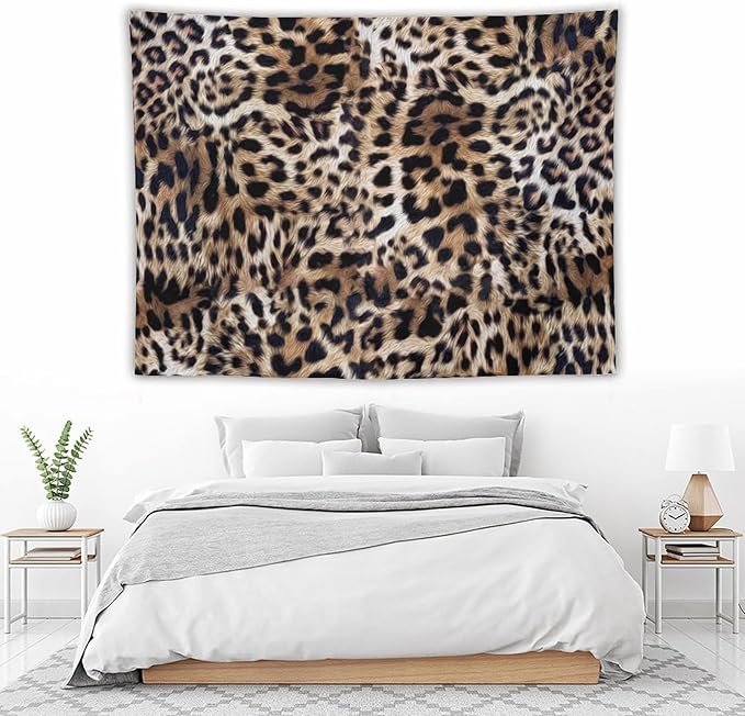 HZOHNAGO Leopard Print Tapestry Nature Wildlife Vintage Cheetah Fur Spot Animal Skin Wild Animals Spots Printed Wall Tapestry Painting Wall Hanging for Bedroom Living Room Dorm 80" W x 60" H-Ruum Studio Home