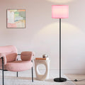 Ambimall 60'' Modern Floor Lamp with Shade, Tall Lamps for Living Room, Bedroom, Office, Dining Room, Pink Shade with Black Pole(Without Bulb)-Ruum Studio Home