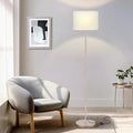 Ambimall 60'' Modern Floor Lamp with Shade, Tall Lamps for Living Room, Bedroom, Office, Dining Room, Beige Shade with Mocha Gold Pole(Without Bulb)-Ruum Studio Home