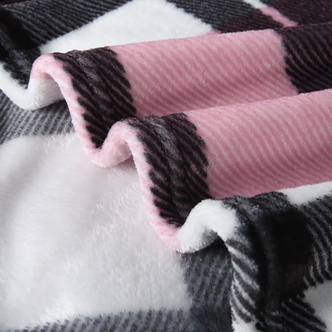 MERRYLIFE Pink Plaid Throw Blanket Decorative Fleece Throw | Ultra-Plush Colorful | Couch Blanket Travel Lap | Home Gift Use(50" 60",Pink Plaid)-Ruum Studio Home