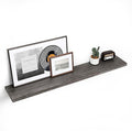 Fun Memories Floating Shelves for Wall, 55"x9.3" Rustic Solid Elm Wood Shelves, Heavy-Duty Wall Mounted Shelves with Invisible Brackets, Set of 2 for Living Room, Bedroom, Kitchen, Grey Finish-Ruum Studio Home