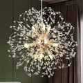 Modern Sputnik Chandeliers for Dining Room, Gold Dandelion Ceiling Hanging Lamp, Round Crystal Beaded Pendant Lights for Bedroom Living Room Farmhouse Kitchen Island (Gold 9Lights)-Ruum Studio Home