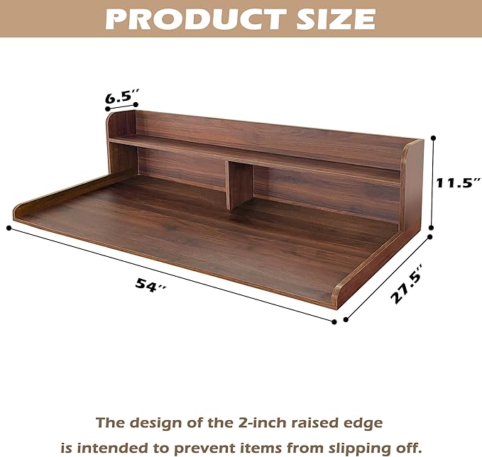 Royxen Laundry Countertop with 2-Tier Shelf Universal Fit, Washer and Dryer Countertop with Storage Space, Shelf Height 11.5 Inches, Walnut Color-Ruum Studio Home