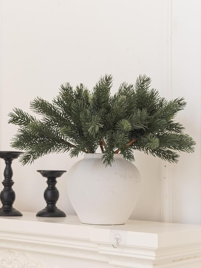 MISSPIN 12 Pcs 19.5 Inches Christmas Cedar Branches, Cedar Artificial Christmas DIY Crafts Faux Branches for Xmas Indoor Outdoor Home Decor-Ruum Studio Home