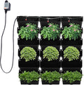 18 Pots Self-Watering Vertical Wall Planter, 39.4”L x 39.4”H Stackable Plastic Wall-Mounted Plant Grow Pots, Wall Hang Garden Planter Outdoor Indoor for Herbs Flowers Strawberries (Black)-Ruum Studio Home
