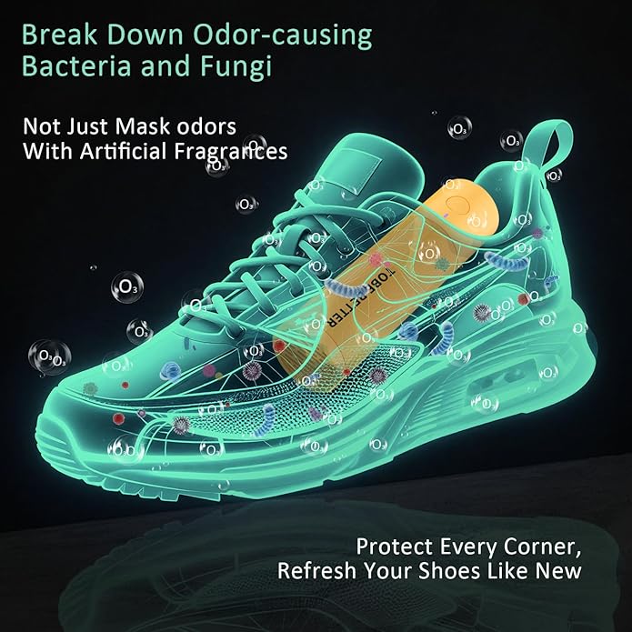 Shoe Deodorizer Rechargeable Ozone Tech Eliminates Odors in All Footwear, Auto Shut-Off Durable Dryer-Style Freshener-Ruum Studio Home