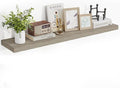 48 Inch Floating Shelves, 3D Textured Wood Grain, 48"x9.25"x1.5" Inch Deep Floating Shelves for Wall, Wooden Shelves for Bathroom, Bedroom, Living Room, Vintage Gray Oak-Ruum Studio Home
