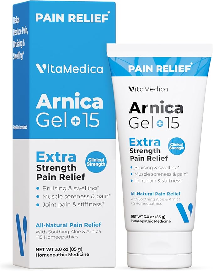 VitaMedica Arnica Gel Plus 15 Healing Plant Compounds, Extra Strength Formulation for Bruising, Swelling, Joint Pain, Muscle Soreness & Stiffness, All-Natural, Plant-Based Pain Relief-Ruum Studio Home