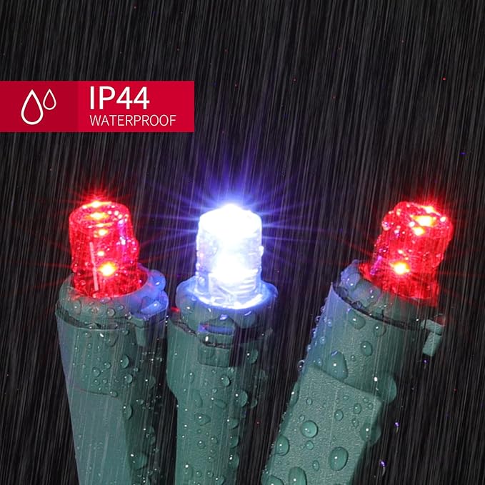 100 Count RED and White - String Lights - 21.6FT LED Christmas Lights, Mini led Lights for Indoor Outdoor Home Holiday Party Wedding Independence Day Decoration-Ruum Studio Home