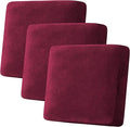 H.VERSAILTEX Velvet Stretch Couch Cushion Cover Plush Cushion Slipcover for Chair Loveseat Sofa Cushion Furniture Protector Seat Cushion Sofa Cover (3 Piece XL Sofa Cushion Covers, Burgundy)-Ruum Studio Home