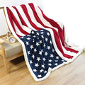 UKELER US Flag Patriotic Sherpa Throw Blanket 50''×60'', American National Flag Fleece Blanket for Bed/Couch/Sofa/Office/Camping, USA Military Veteran July 4th Gift-Ruum Studio Home