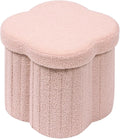 B FSOBEIIALEO Storage Ottoman Cube, Flowers Shaped Ottomans with Storage Foot Stool Footrest for Lving Room, Boucle Ottoman Seat for Dorm Room,Faux Teddy Fur, Pink 12.6"x12.6"x12.6"-Ruum Studio Home