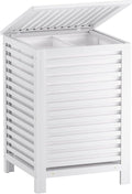 SMIBUY Double Laundry Hamper with Lid, 120L Bamboo Laundry Basket with Removable Liner Bag, 2-Section Clothes Divider Laundry Sorter for Laundry Room, Bathroom, Bedroom (White)-Ruum Studio Home