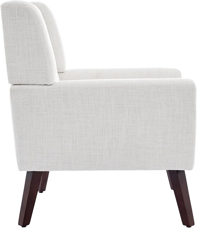 UIXE Accent Chair, Fabric Upholstered Armchair for Living Room, Comfy Arm Chair Single Sofa Bedroom Side Reading Seat - Flax Beige-Ruum Studio Home
