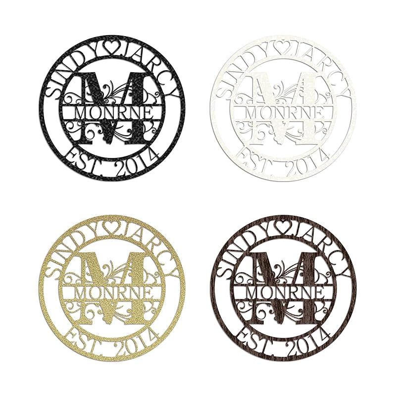 Custom Metal Sign | Personalized Family Name Sign | Monogram Wall Decor | Metal Name Sign| Split Letter Name | Anniversary Wedding Gifts| Custom Outdoor Signs | Metal Wall Art | Couple Gift-Ruum Studio Home