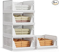 5 Pack Stackable Plastic Storage Basket Closet Organizer Bin Foldable Clothes Organizer Storage Drawer Shelf Container for Living Room Bathroom Kitchen Office (5L)-Ruum Studio Home