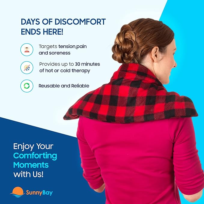 SunnyBay Extra Large Microwave Heating Pad, Microwavable Heavy Weighted Full Body Moist Hot or Cold Pack and Washable Fleece Cover, 10x24 Inches, 2.8 lbs, Made in USA, (Buffalo)-Ruum Studio Home