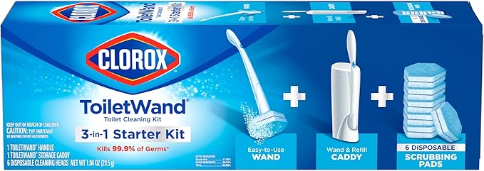 Clorox Original Cleaning System, ToiletWand, Storage Caddy, 6 Refill Heads, Dorm Room Essentials, (Package May Vary)-Ruum Studio Home