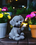 Solar Garden Statue Decor,Animal Solar Lights Outdoor Waterproof,Solar Garden Decorative Lawn Patio, Balcony, Yard Ornament Unique Housewarming Gifts (Dog Butterfly)-Ruum Studio Home
