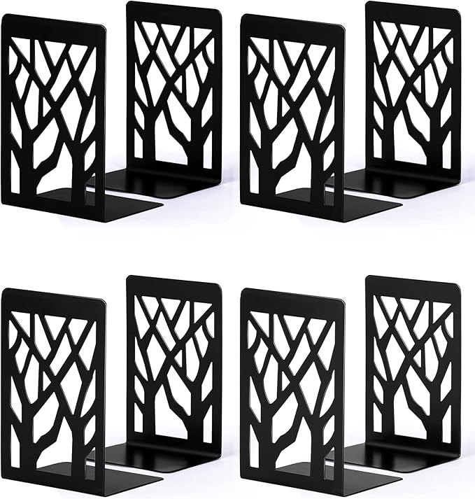 Decorative Metal Bookends Black Set of 4-Ruum Studio Home