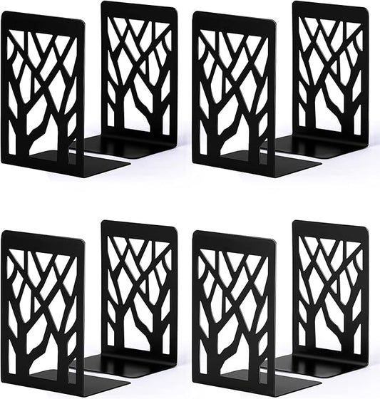 Decorative Metal Bookends Black Set of 4-Ruum Studio Home