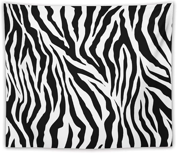 HZOHNAGO Zebra Print Tapestry Nature Wild Animals Black and White Stripe Printed Wall Tapestry Painting Wall Hanging for Bedroom Living Room Dorm 60" W x 50" H-Ruum Studio Home