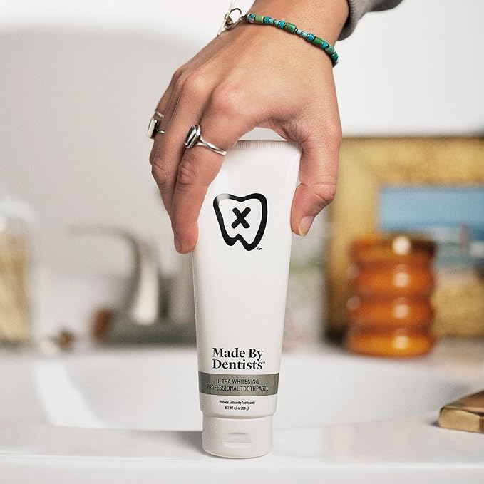Professional Ultra Whitening Toothpaste - 2 Pack - Sensitive Teeth Whitening Toothpaste with Sodium Fluoride & Hydrogen Peroxide, ADA Approved, Vegan, 2 x 4.2oz-Ruum Studio Home