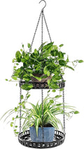 Plant Hanger Indoor Outdoor, 2 Tier Hanging Planter Plant Shelf, Metal Hanging Plants Holder for Indoor Outdoor Plants-Ruum Studio Home