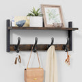 Tatub 20" Rustic Coat Rack Wall Mount with Shelf, Wall Hooks with Shelf, Heavy Duty Entryway Organizer Hangers for Hanging, Hat, Bag, Jacket for Bathroom, Living Room, Bedroom, Rustic Brown-Ruum Studio Home