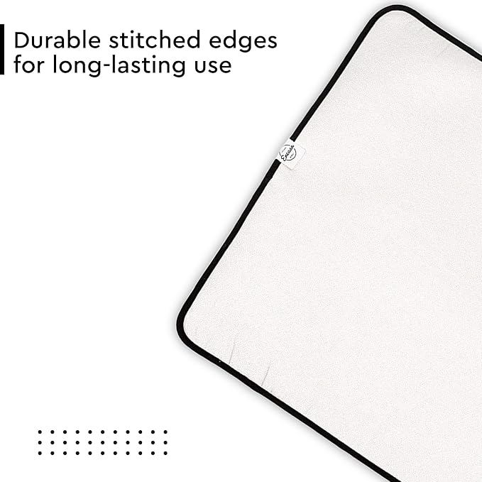 Encasa Homes Ironing Mat/Pad - Metallic Silver (Small 28"x20") with 5mm Foam Padding & Silicone Iron Rest for Steam Pressing on Tabletop or Bed - Heat Reflective, Portable, Quilting-Ruum Studio Home