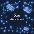 Glow in The Dark Stars Mermaid Wall Decals, Turtle Ocean Fish Stickers for Ceiling, DIY Wall Decor for Nursery Playroom Living Room, Birthday Christmas Gift-Ruum Studio Home