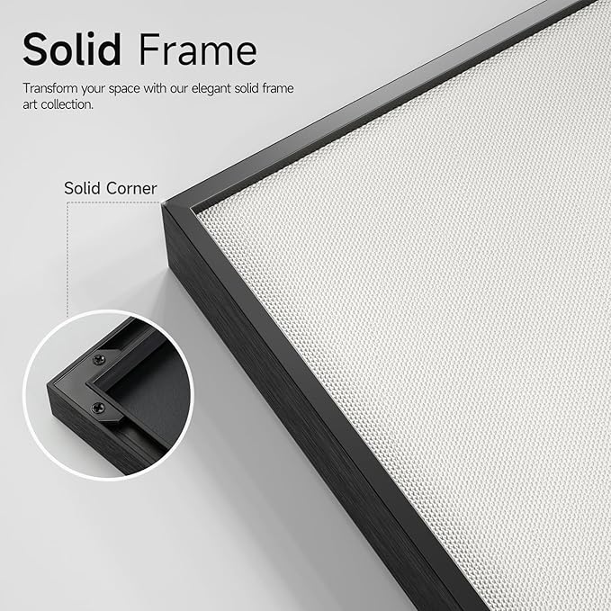 Framed Black and White Abstract Beach Canvas Wall Art, Modern Minimalist Art Prints Paintings Artwork for Walls, Ocean Wave Pictures for Living Room Dining Room Bedroom Bathroom Wall Decor 24x36 In-Ruum Studio Home