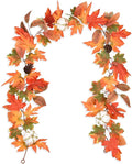 Lvydec Fall Maple Garland - 5.9ft/Piece Artificial Fall Foliage Garland Colorful Autumn Decor for Home Wedding Party-Ruum Studio Home