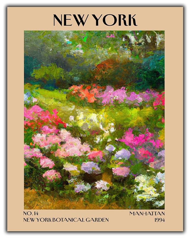 Retro Vintage New York Wall Art Print - 11x14 Unframed Poster - New York City Souvenirs, Cute Trendy Colorful Wall Decor (New York Botanical Garden, 11x14")-Ruum Studio Home