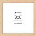 upsimples 8x8 Picture Frames, Natural Solid Wooden Picture Frames, Display 4x4 with Mat or 8 x 8 Without Mat, Wall or Tabletop, 1 Pack, Natural-Ruum Studio Home