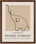 Poster Master Vintage Poster - Retro Minimalist Print - Gift for Artist, Housewarming - Elephant, Line Drawing, Sketch, Abstract - Wall Decor for Living Room, Bedroom, 16x20 Brown Framed-Ruum Studio Home