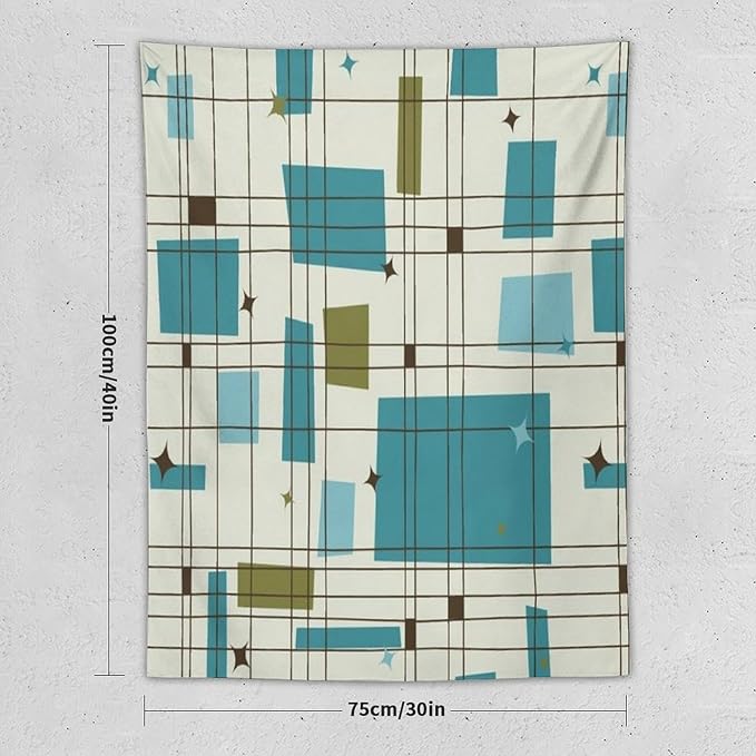 ICMOLYYENLO Boho Medieval Cat Tapestry, Abstract Atomic Starburst Geometric Aesthetic Art Wall Hanging For Bedroom Living Room Dormitory 50x60 Inches-Ruum Studio Home