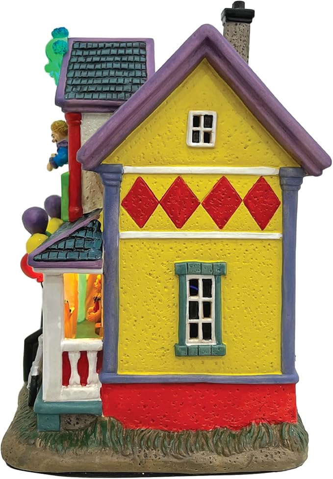 Clown Halloween Village | Spooky Town Collection Accessories Figurines on House | Porcelain with Multi-Color LED | 8.86 Inch-Ruum Studio Home