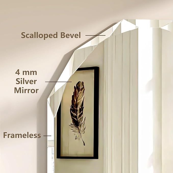 Bathroom Mirrors for Over Sink, Round Frameless Mirrors for Wall, 24x36 Inch Beveled Bathroom Mirror, Bathroom Vanity Circle Mirror for Bedroom Living Room Entryway Home Decor-Ruum Studio Home