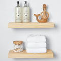 Homeforia Wood Floating Shelf 16 inch, High End Solid Natural Wood 16inch Floating Shelves for Wall Mounted, Unfinished Wooden Small Floating Shelves, Heavy Duty Bracket, 16 X 6.5 X 1.75 in, Set of 3-Ruum Studio Home