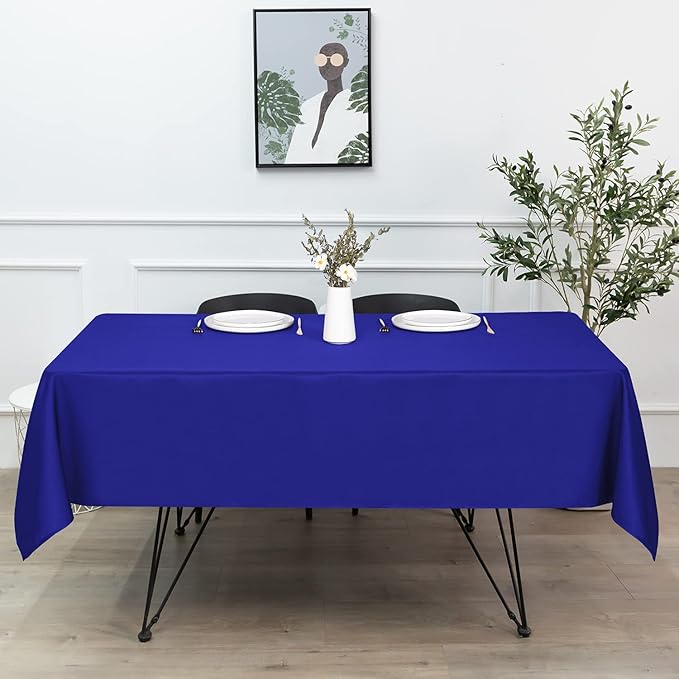 sancua Square Tablecloth - 70 x 70 Inch - Stain and Wrinkle Resistant Washable Polyester Table Cloth, Decorative Fabric Table Cover for Dining Tables, Buffet Parties and Camping, Royal Blue-Ruum Studio Home