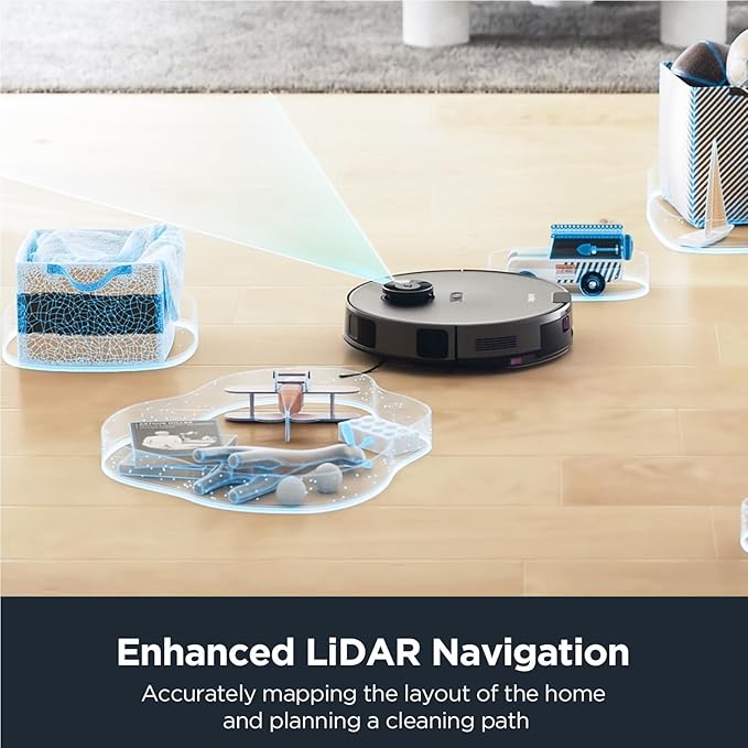 Eureka Robot Vacuum with Bagless Self Emptying Station, 2 in 1 Robotic Vacuum and Mop Combo, 60-Day Capacity, 4000Pa Suction, Auto Lifting Mop, LiDAR Navigation,NER E10s-Ruum Studio Home