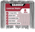 RAOOKIF 8 Inch Galvanized Garden Landscape Staples Stakes, 20/50/100/200Pcs Garden Metal Stakes, 11 Gauge Heavy Duty Ground Stakes for Decoration, Fence Stakes Lawn Stake, Fabric Pins (50, 8 Inch)-Ruum Studio Home