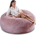 5FT，Big Bean Bag Chairs for Adults，Large beanbag with Filler Included，Memory Foam Material，Easy to Clean and Washable Corduroy Fabric，Suitable for Living Room and Bedroom (Pink, 5 Foot)-Ruum Studio Home